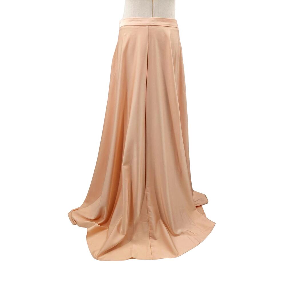 LULU'S SZ S strut and Stun Champagne Satin A line maxi skirt  NEW B75 - Picture 2 of 7